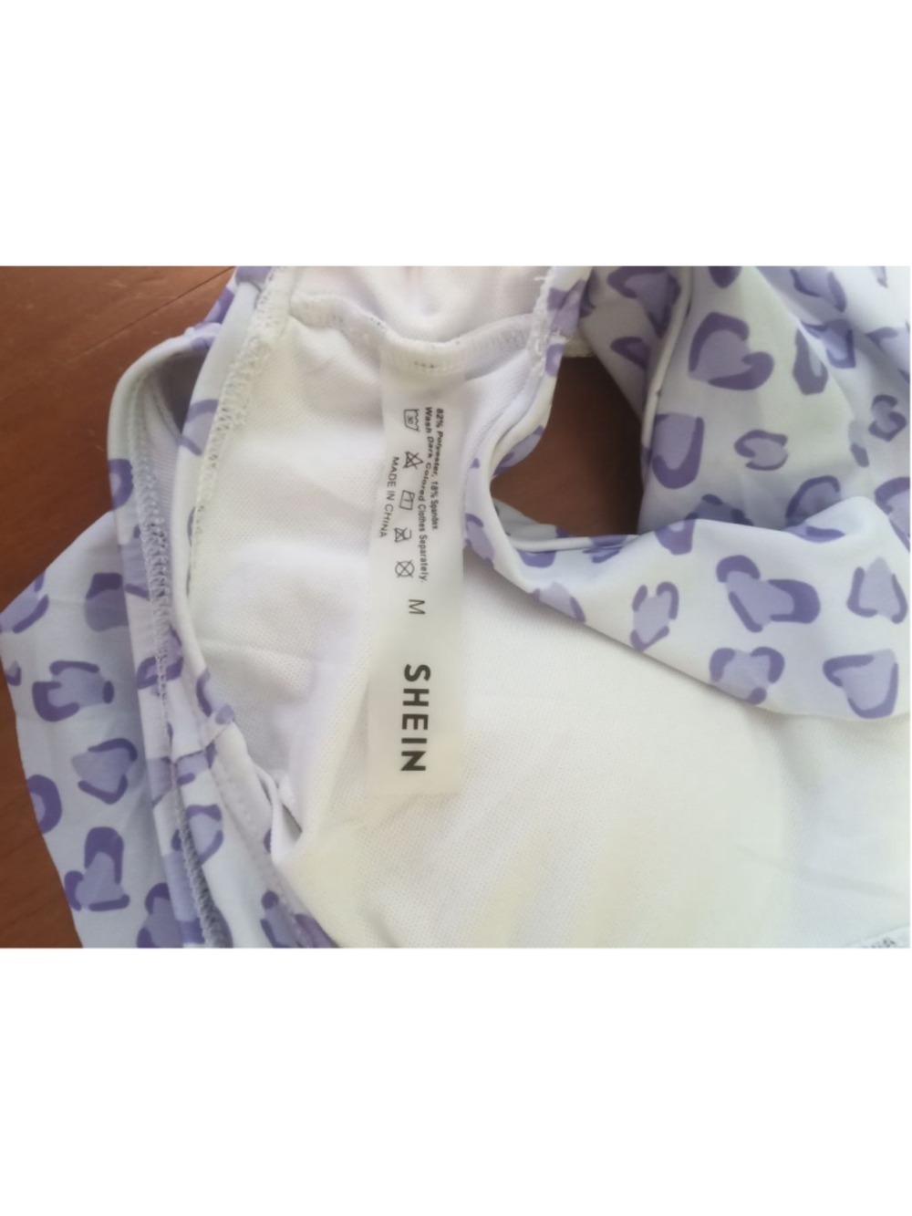 Women's SHEIN White & Purple Leopard Print Bikini Top M - Picture 5 of 5